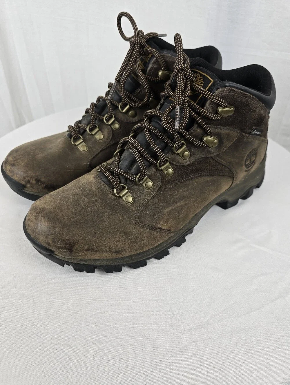 Timberland Brown Leather Lace-Up Men's Hiking Trail Work Boots Sz 10.5W